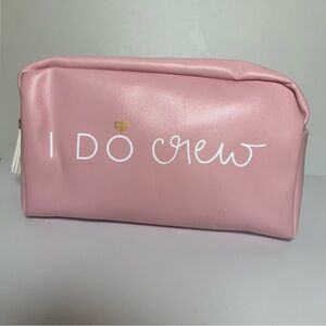 Pink 'I Do Crew' Bridal Party Wedding Bachelorette Makeup Bag Carrying Case